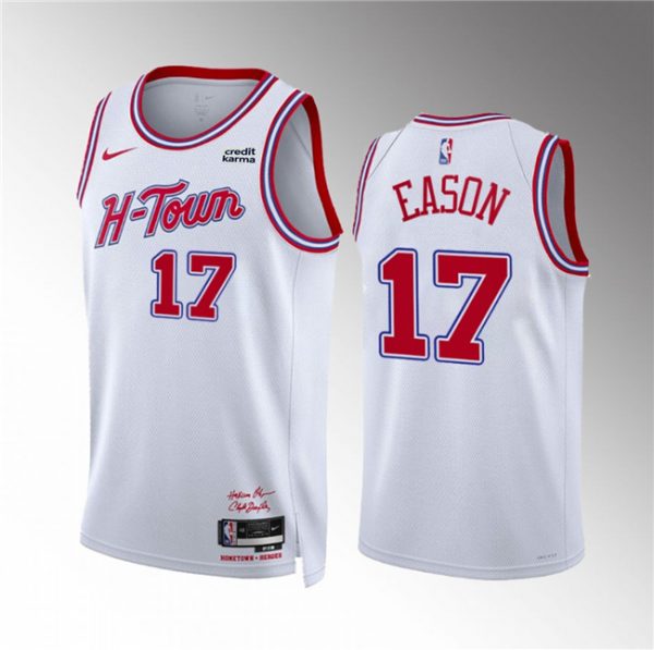 Men Houston Rockets #17 Tari Eason White 2023/24 City Edition Stitched Jersey