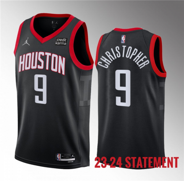 Men Houston Rockets #9 Josh Christopher Black 2023 Statement Edition Stitched Basketball Jersey