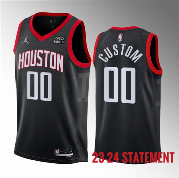Houston Rockets Active Player Custom Black 2023 Statement Edition Stitched Basketball Jersey