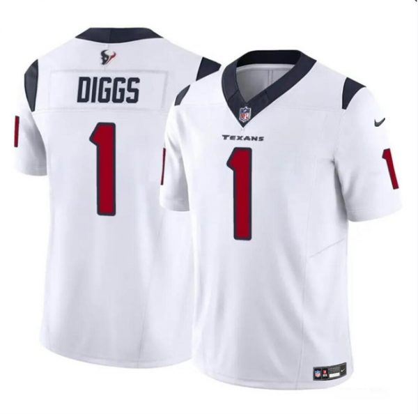 Men Houston Texans #1 Stefon Diggs White 2024 F.U.S.E Vapor Untouchable Stitched Football Jersey