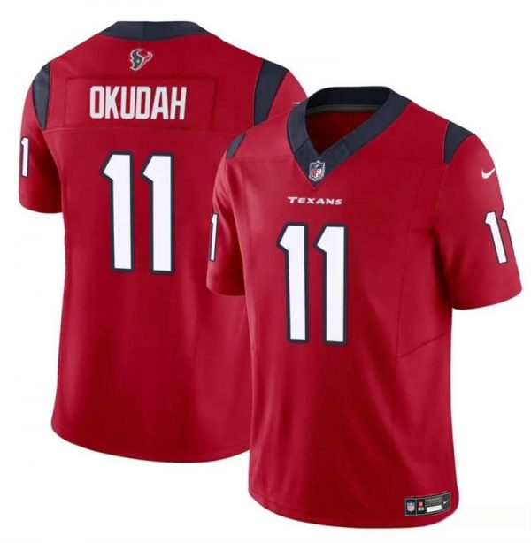 Men Houston Texans #11 Jeff Okudah Red 2024 F.U.S.E Vapor Untouchable Stitched Football Jersey