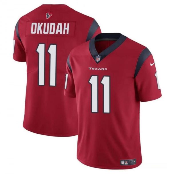Men Houston Texans #11 Jeff Okudah Red Vapor Untouchable Stitched Football Jersey