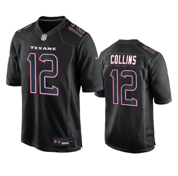Men Houston Texans #12 Nico Collins Black Fashion Vapor Untouchable Limited Stitched Football Jersey