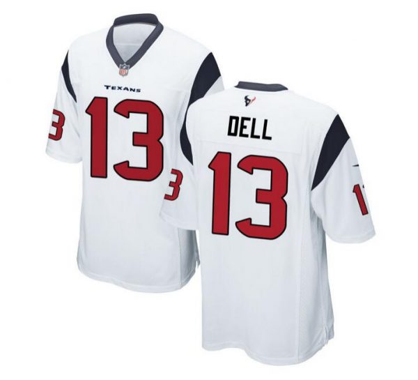 Men Houston Texans #13 Tank Dell White Stitched Game Jersey