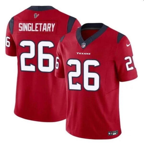 Men Houston Texans #26 Devin Singletary Red 2023 F.U.S.E Vapor Untouchable Stitched Football Jersey