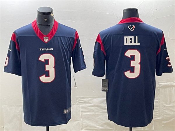 Men Houston Texans #3 Tank Dell Navy Vapor Untouchable Stitched Football Jersey