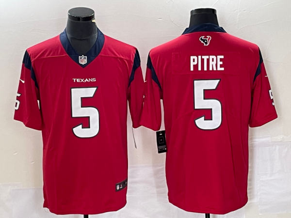 Men Houston Texans #5 Jalen Pitre Red Vapor Untouchable Limited Stitched Jersey