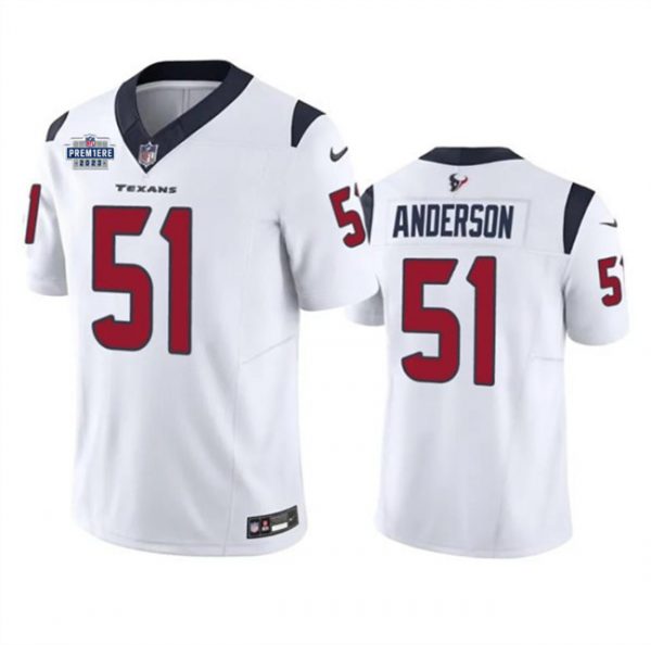 Men Houston Texans #51 Will Anderson Jr. White 2023 F.U.S.E. With Prem1ere Patch Vapor Untouchable Limited Stitched Football Jersey