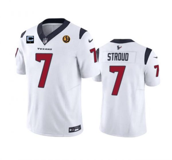 Men Houston Texans #7 C.J. Stroud White 2023 F.U.S.E. With 1-star C Patch John Madden Patch Vapor Limited Stitched Football Jersey