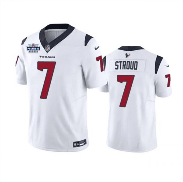 Men Houston Texans #7 C.J. Stroud White 2023 F.U.S.E. With Prem1ere Patch Vapor Untouchable Limited Stitched Football Jersey