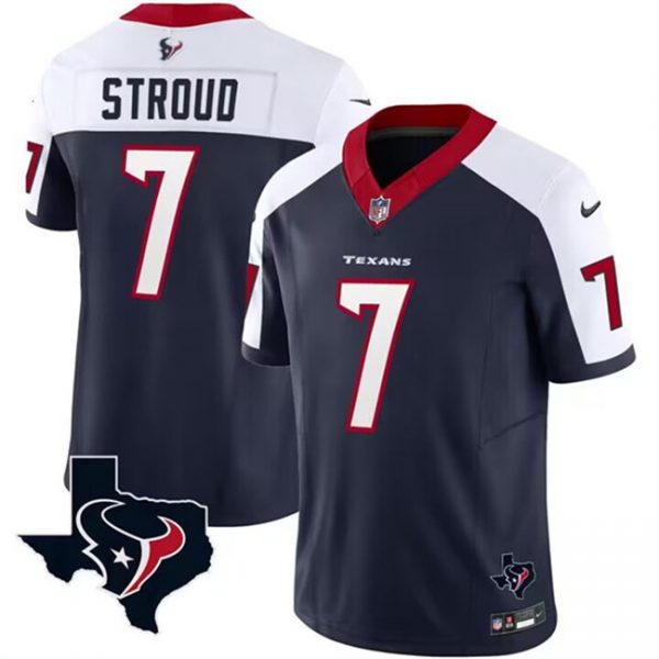 Men Houston Texans #7 C.J. Stroud White/Navy 2023 F.U.S.E. Vapor Untouchable Limited Stitched Football Jersey