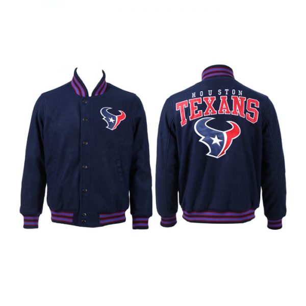 Men Houston Texans Navy Stitched Jacket