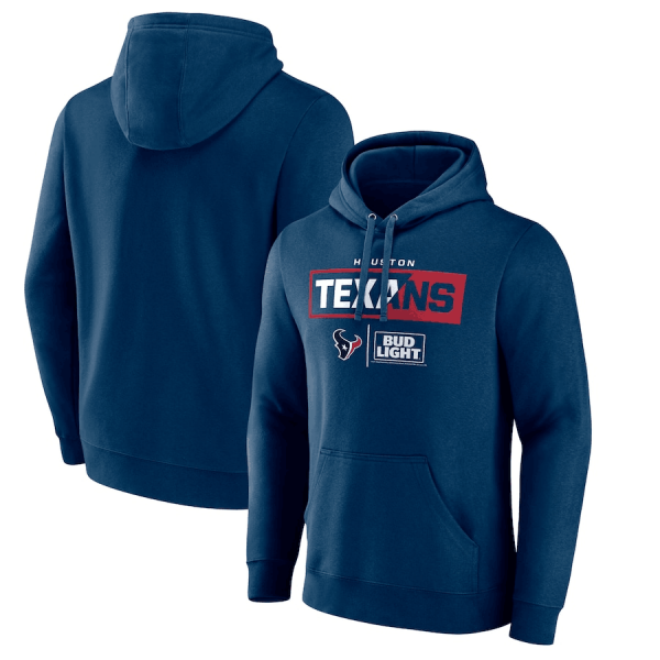 Men Houston Texans Navy x Bud Light Pullover Hoodie