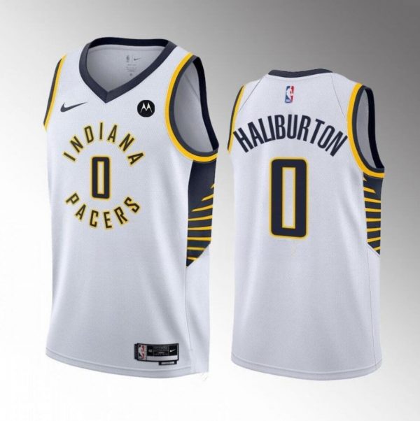 Men Indiana Pacers #0 Tyrese Haliburton White Association Edition Stitched Basketball Jersey