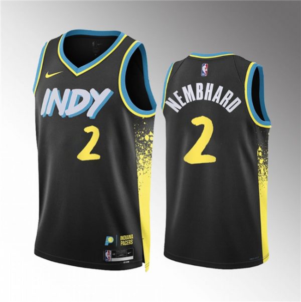 Men Indiana Pacers #2 Andrew Nembhard Black 2023/24 City Edition Stitched Basketball Jersey