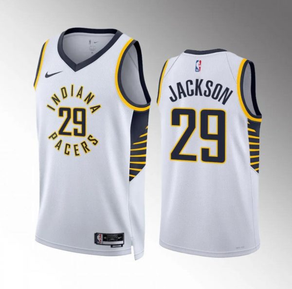 Men Indiana Pacers #29 Quenton Jackson White Association Edition Stitched Basketball Jersey