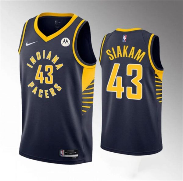 Men Indiana Pacers #43 Pascal Siakam Navy Icon Edition Stitched Jersey