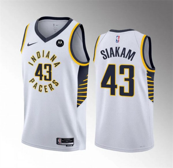 Men Indiana Pacers #43 Pascal Siakam White Association Edition Stitched Basketball Jersey