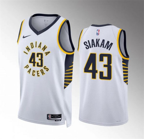Men Indiana Pacers #43 Pascal Siakam White Association Edition Stitched Basketball Jersey