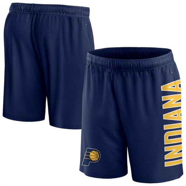 Men Indiana Pacers Navy Post Up Mesh Shorts(Run Small)