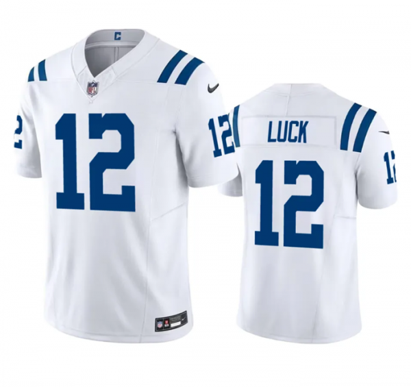 Men Indianapolis Colts #12 Andrew Luck White 2023 F.U.S.E Vapor Untouchable Stitched Football Jersey