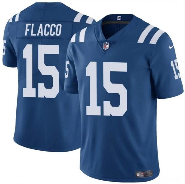 Men Indianapolis Colts #15 Joe Flacco Blue Vapor Limited Stitched Football Jersey