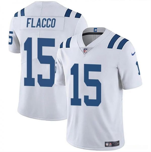 Men Indianapolis Colts #15 Joe Flacco White Vapor Limited Stitched Football Jersey