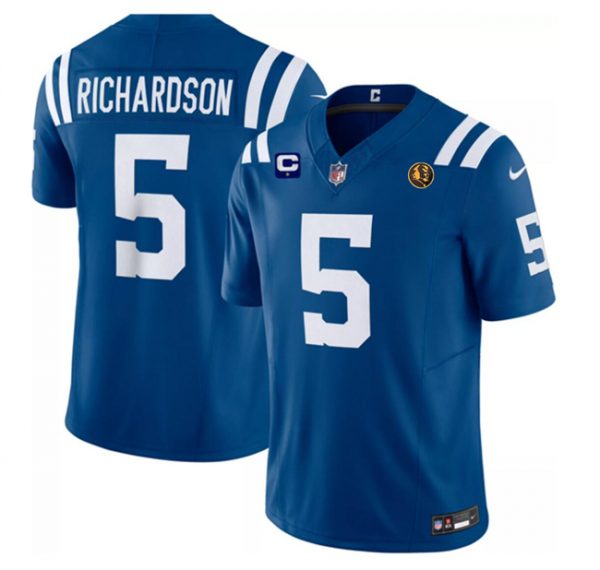 Men Indianapolis Colts #5 Anthony Richardson Blue 2023 F.U.S.E. 1-star C Patch And With John Madden Patch Vapor Limited Stitched Football Jersey