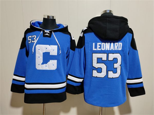 Men Indianapolis Colts #53 Shaquille Leonard Blue Ageless Must-Have Lace-Up Pullover Hoodie