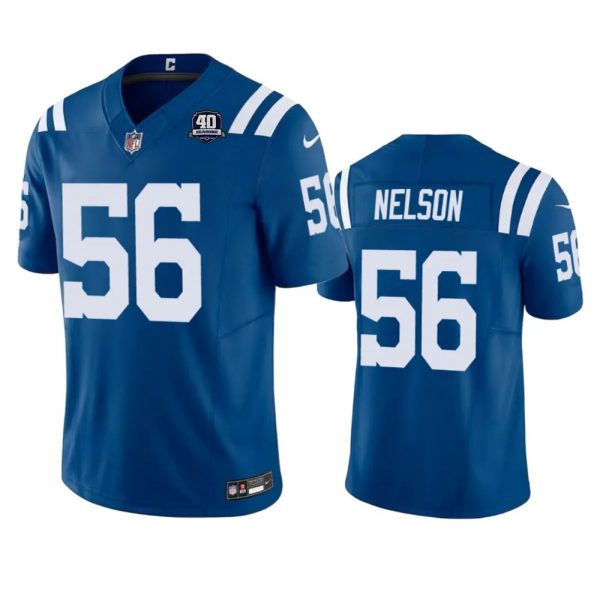 Men Indianapolis Colts #56 Quenton Nelson Blue 2023 F.U.S.E 40th Anniversary Vapor Untouchable Stitched Football Jersey
