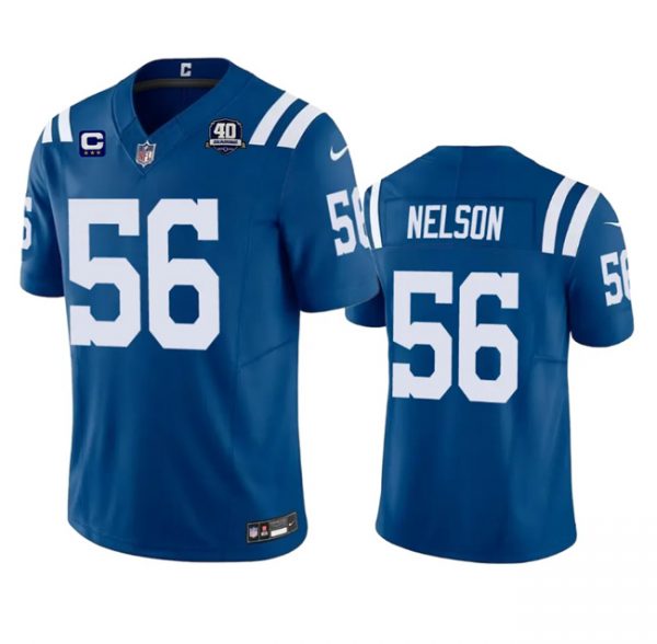 Men Indianapolis Colts #56 Quenton Nelson Blue 2023 F.U.S.E. 40th Anniversary With 3-Star C Patch Vapor Untouchable Limited Stitched Football Jersey
