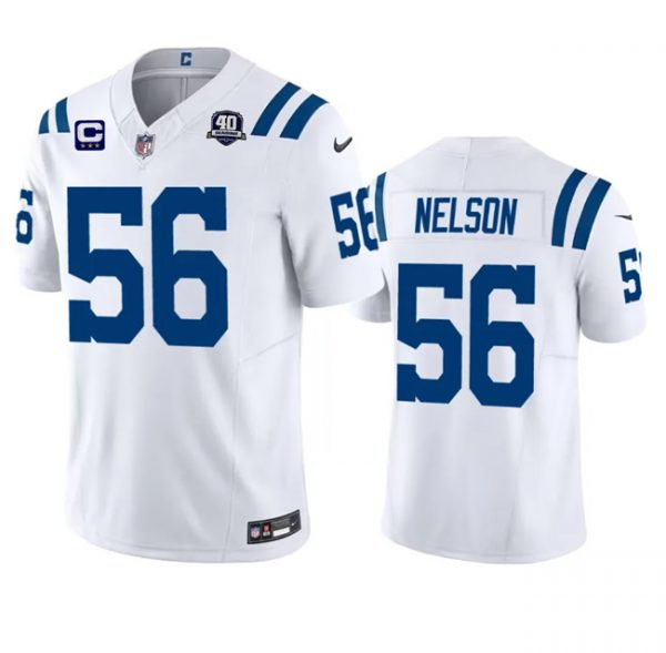 Men Indianapolis Colts #56 Quenton Nelson White 2023 F.U.S.E. 40th Anniversary With 3-Star C Patch Vapor Untouchable Limited Stitched Football Jersey
