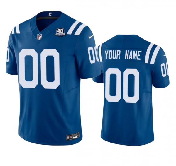 Indianapolis Colts Active Player Custom Blue 2023 F.U.S.E 40th Anniversary Vapor Untouchable Limited Stitched Football Jersey