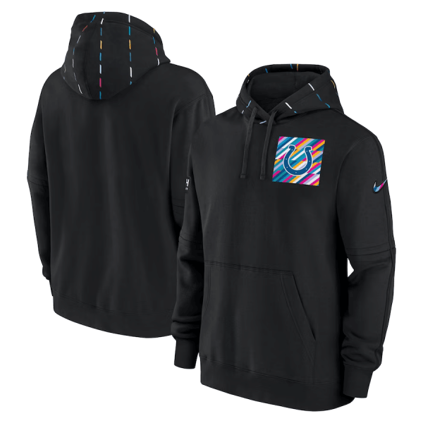 Men Indianapolis Colts Black 2023 Crucial Catch Club Pullover Hoodie