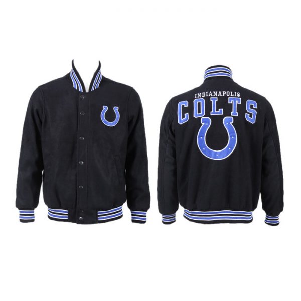 Men Indianapolis Colts Black Stitched Jacket