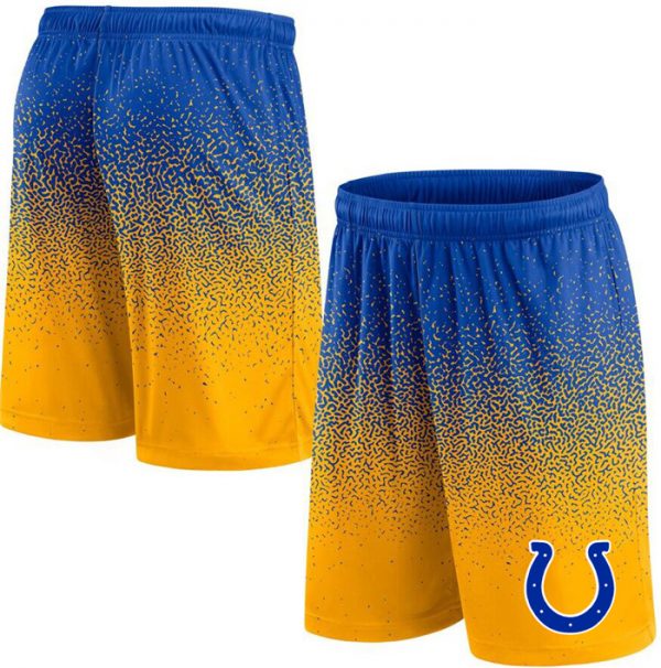 Men Indianapolis Colts Royal/Yellow Ombre Shorts