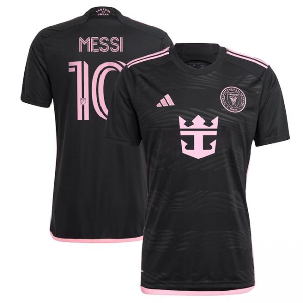 Men Inter Miami CF #10 Lionel Messi Black 2024-25 Away Soccer Jersey