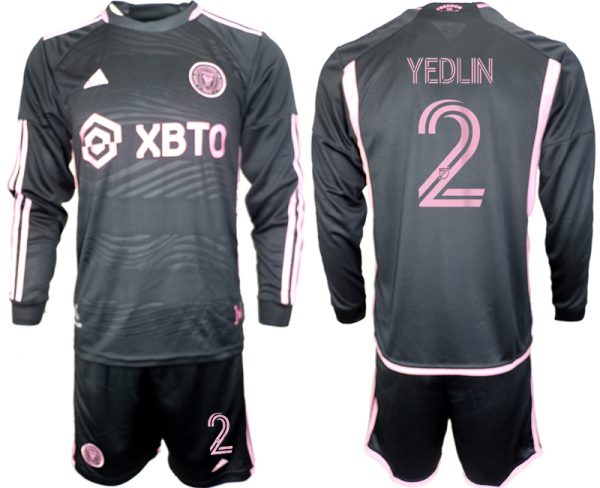Men Inter Miami CF #2 Yedlyn 2023/24 Black Away Soccer Jersey Suit