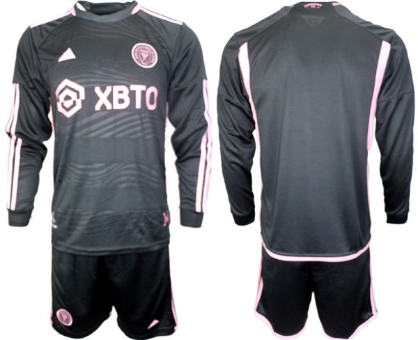 Men Inter Miami CF Blank 2023/24 Black Away Soccer Jersey Suit
