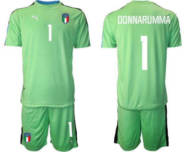 Men Italy #1 Donnarumma Green Goalkeeper Soccer Jersey Suit