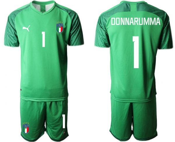 Men Italy #1 Donnarumma Green Goalkeeper Soccer Jersey Suit