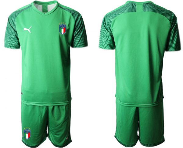Men Italy Blank Green Goalkeeper Soccer Jersey Suit