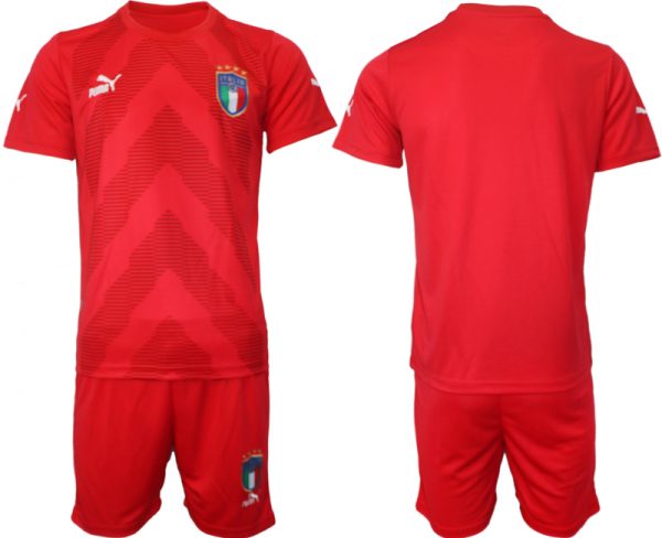 Men Italy Blank Red Goalkeeper Soccer Jersey Suit