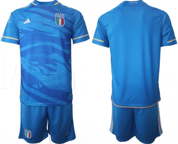 Italy Custom 2023/24 Blue Home Soccer Jersey Suit