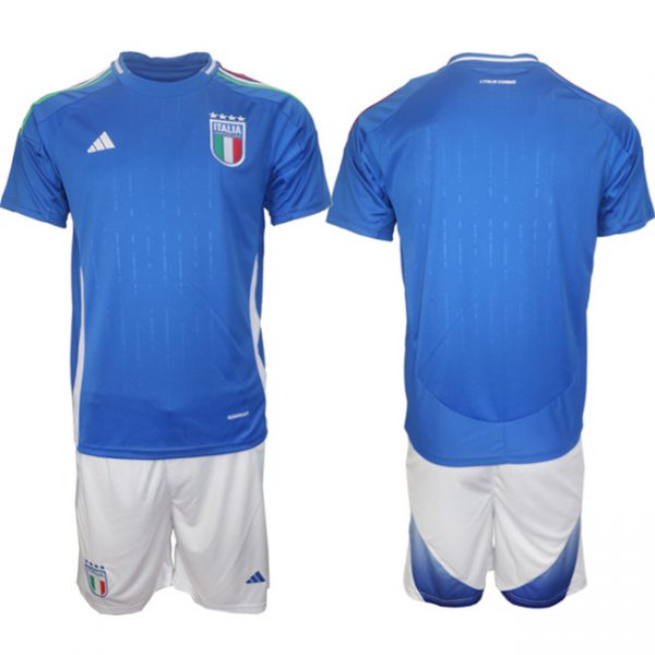 Italy Custom 2024-25 Blue Home Soccer Jersey Suit