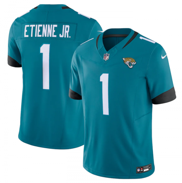 Men Jacksonville Jaguars #1 Travis Etienne Jr. Teal Vapor Untouchable Limited Stitched Jersey