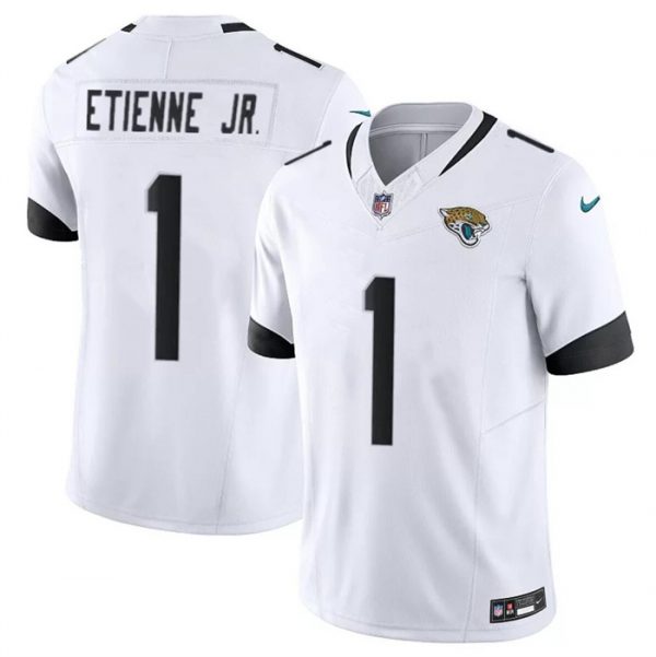 Men Jacksonville Jaguars #1 Travis Etienne Jr. White 2023 F.U.S.E Vapor Untouchable Limited Stitched Jersey