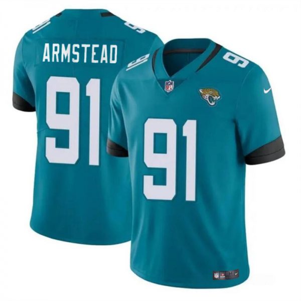 Men Jacksonville Jaguars #91 Arik Armstead Teal Vapor Untouchable Limited Stitched Jersey