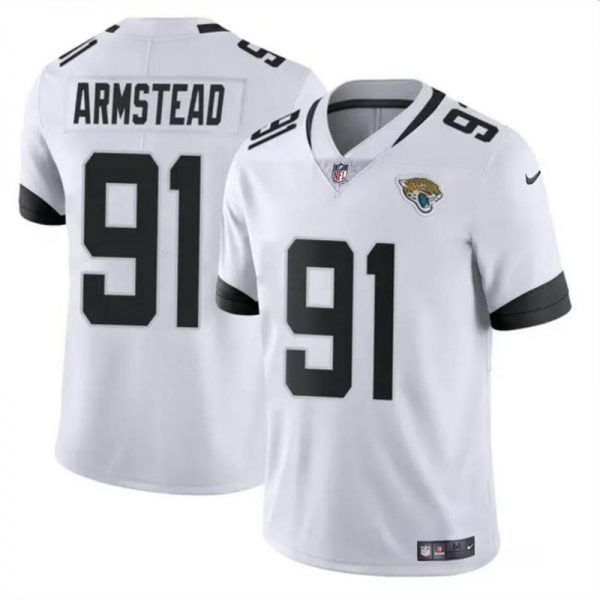 Men Jacksonville Jaguars #91 Arik Armstead White Vapor Untouchable Limited Stitched Jersey