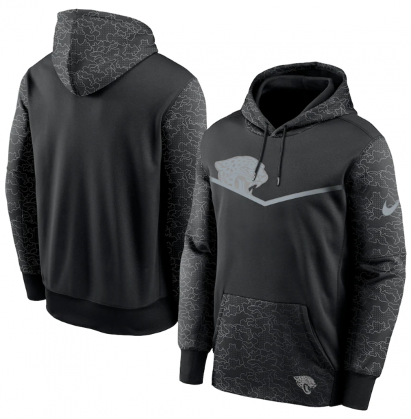Men Jacksonville Jaguars Black Reflective Therma Hoodie
